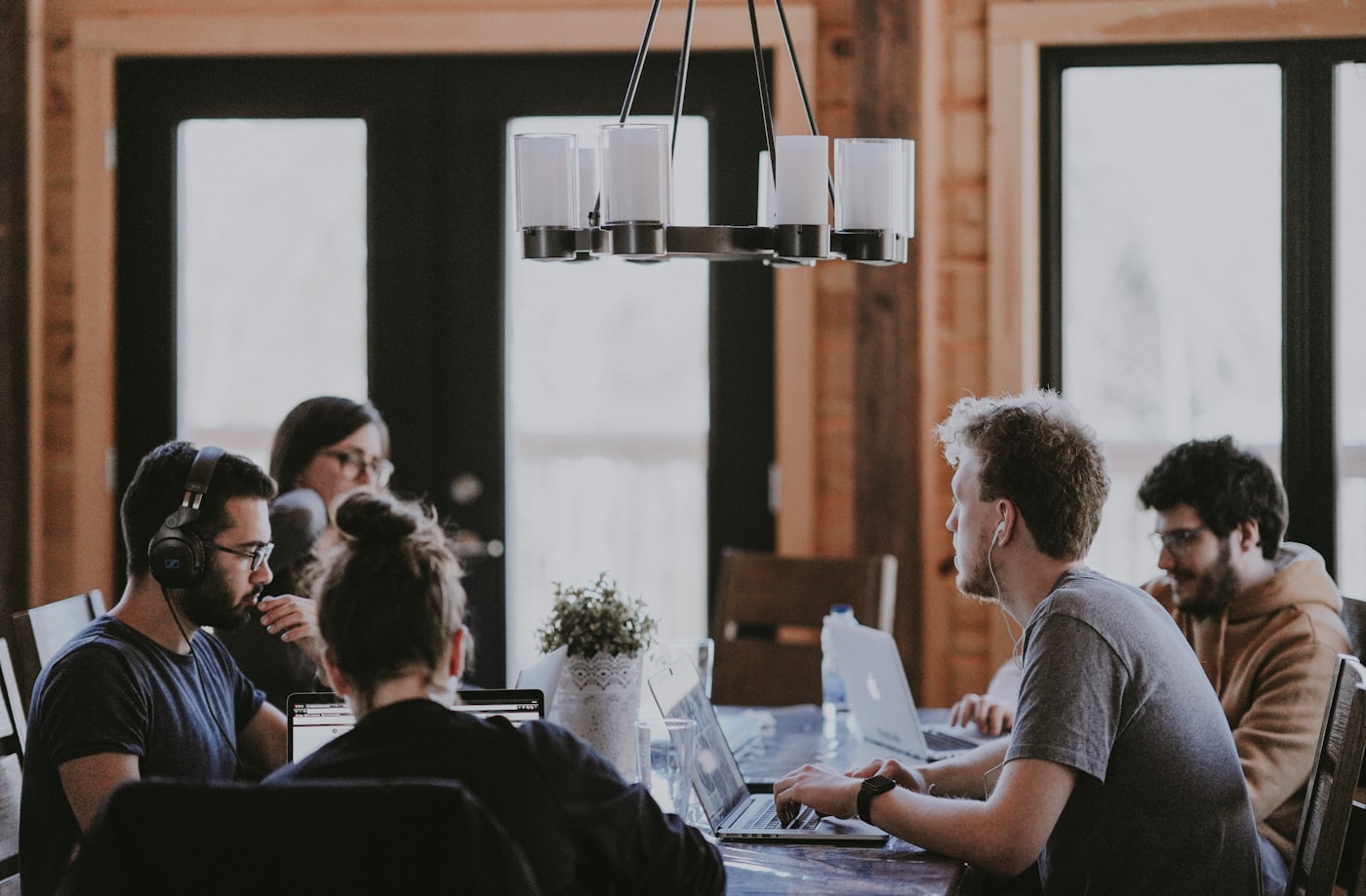 A team working together in a modern office