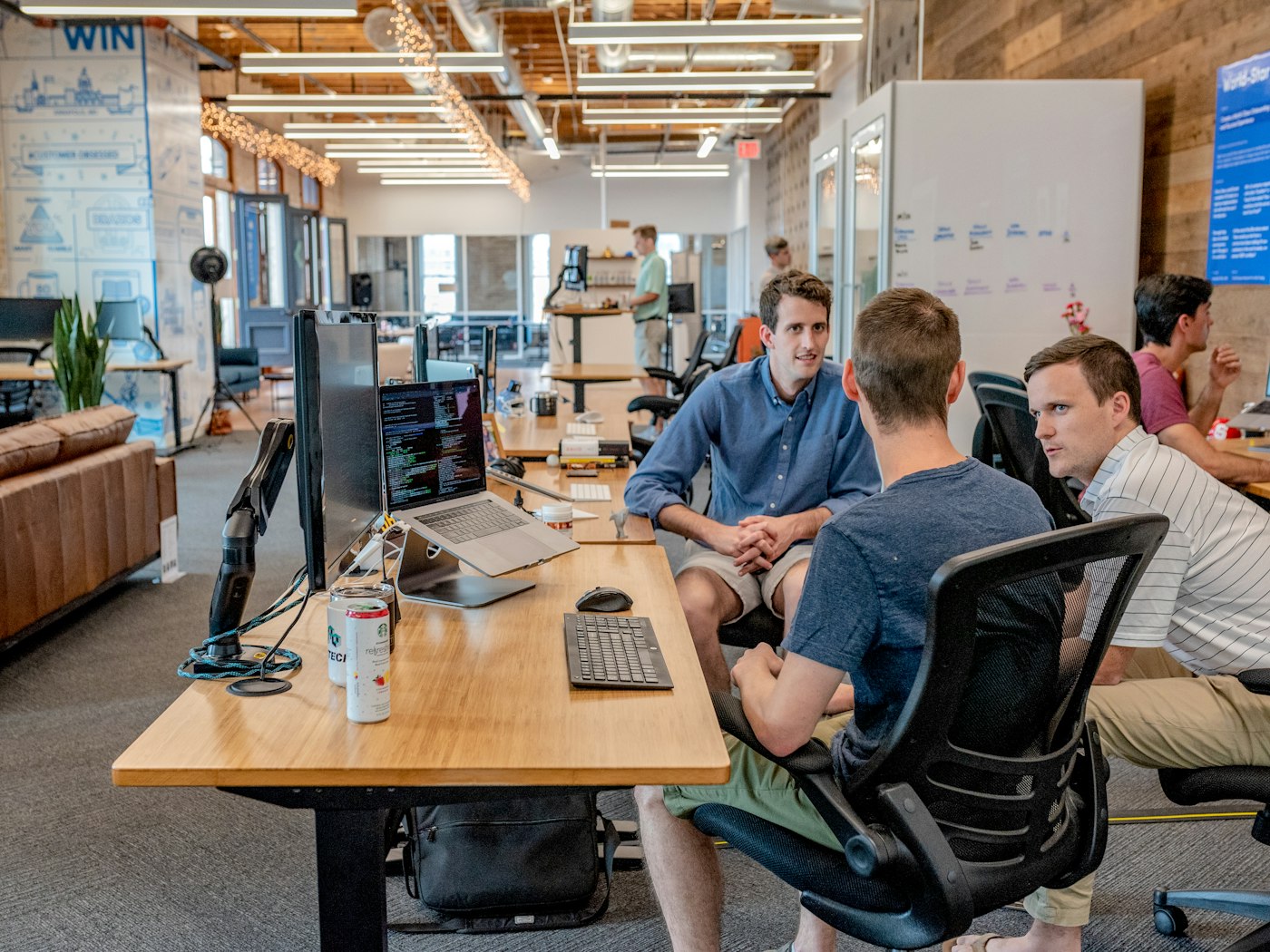 Professionals reviewing documents together in a meeting